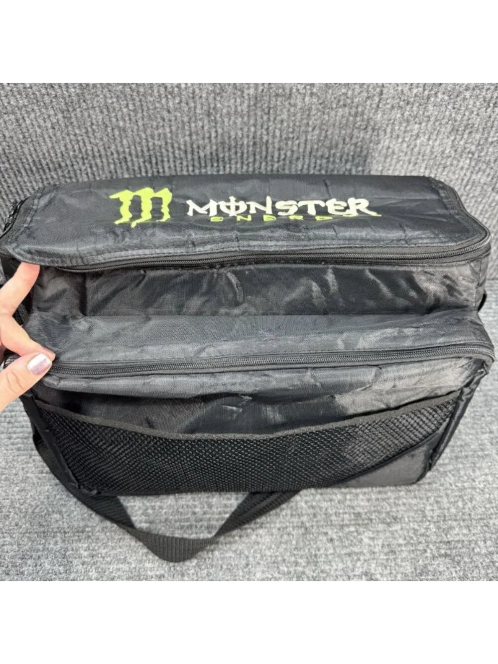 Monster Energy Insulated Soft Cooler Lunch Picnic Bag Drink Carrier Black Y2K